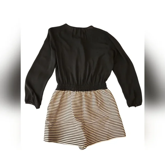 LOFT by Ann Taylor Black and White Striped Romper Size 4P - Picture 2 of 9